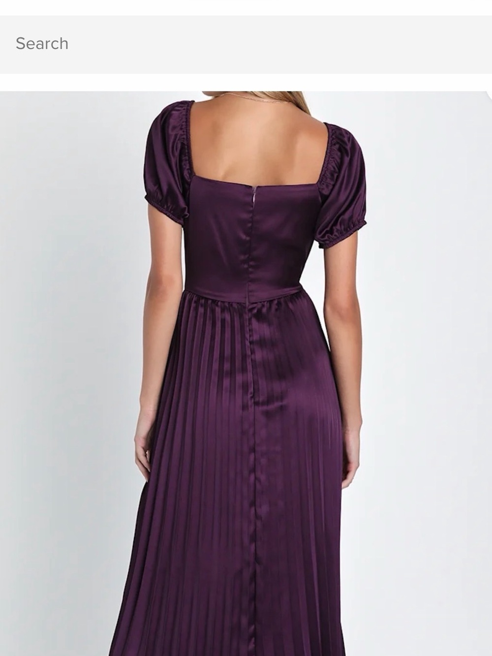 Lulus Flawless Forever Dark Purple Satin Pleated Midi Dress - Size M - Picture 3 of 3